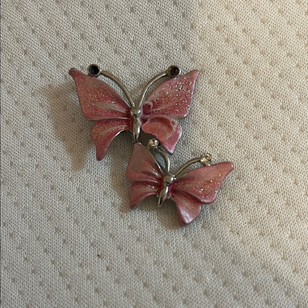 Pink Butterfly Brooch